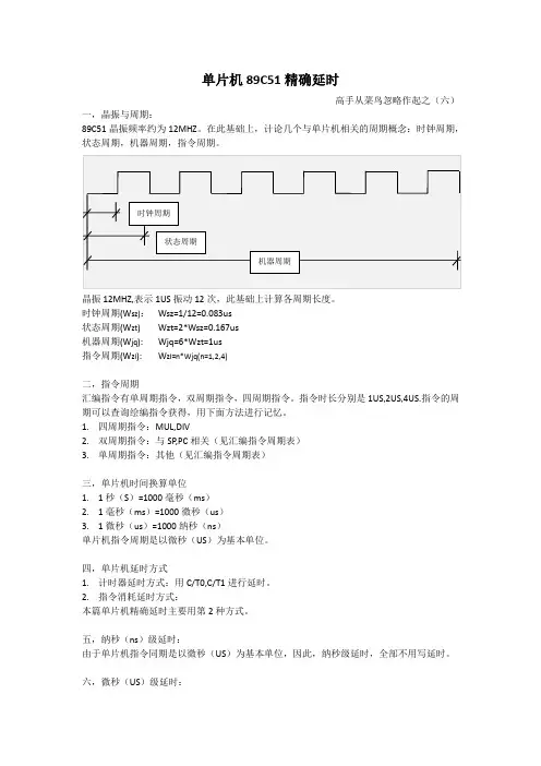 单片机89C51精确延时