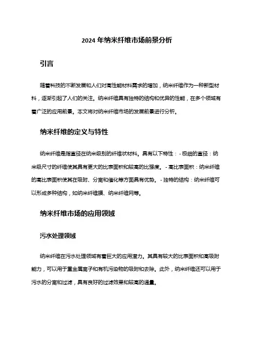 2024年纳米纤维市场前景分析