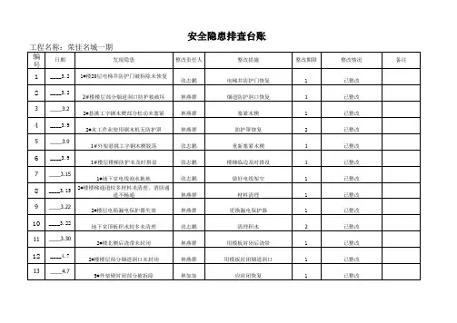 安全隐患排查台账