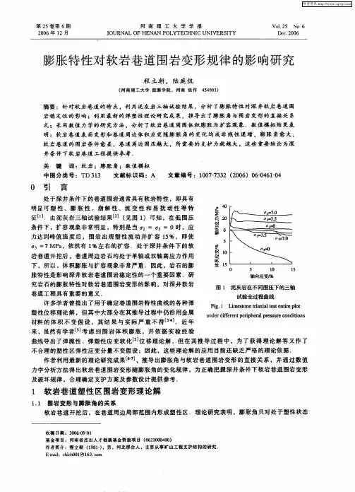 膨胀特性对软岩巷道围岩变形规律的影响研究