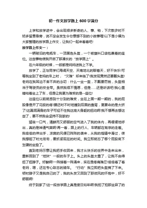 初一作文放学路上600字满分