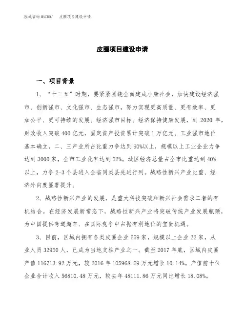 皮圈项目建设申请