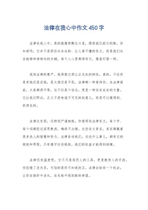 法律在我心中作文450字