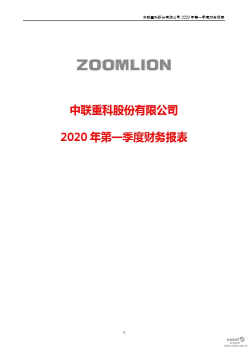中联重科：2020年第一季度财务报表