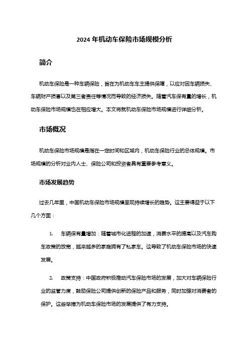 2024年机动车保险市场规模分析