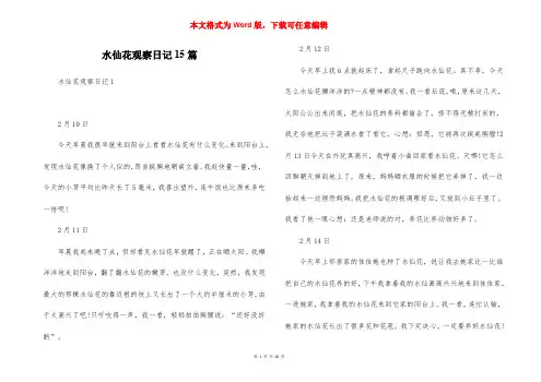 水仙花观察日记15篇