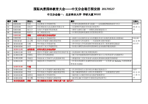 国际风景园林教育大会中文分会场日程安排0527