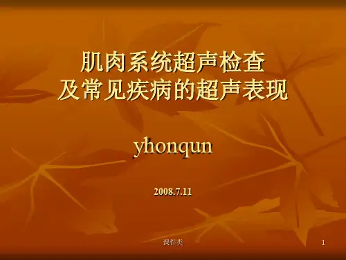肌肉系统超声检查及常见疾病的超声表现(内容详实)