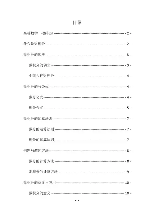 高数论文 微积分