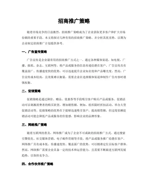 招商推广策略