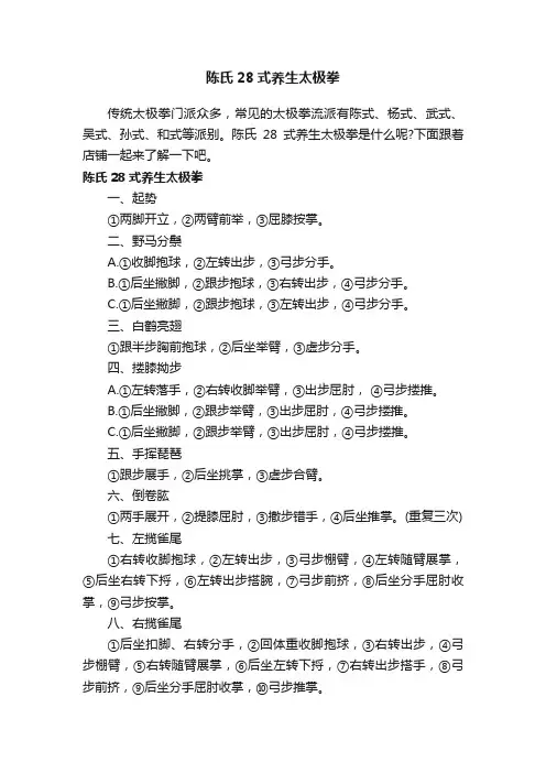 陈氏28式养生太极拳