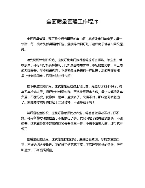全面质量管理工作程序