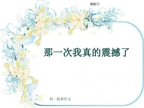 初一叙事作文《那一次我真的震撼了》800字(共9页PPT)