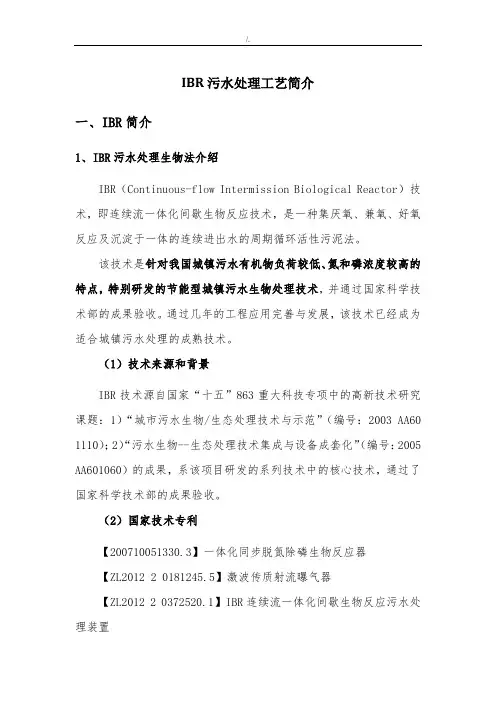 IBR污水管理方案计划工艺标准说明介绍