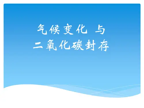 气候变化与二氧化碳捕集与封存精品PPT课件