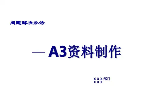 问题解决方法——A3资料制作培训