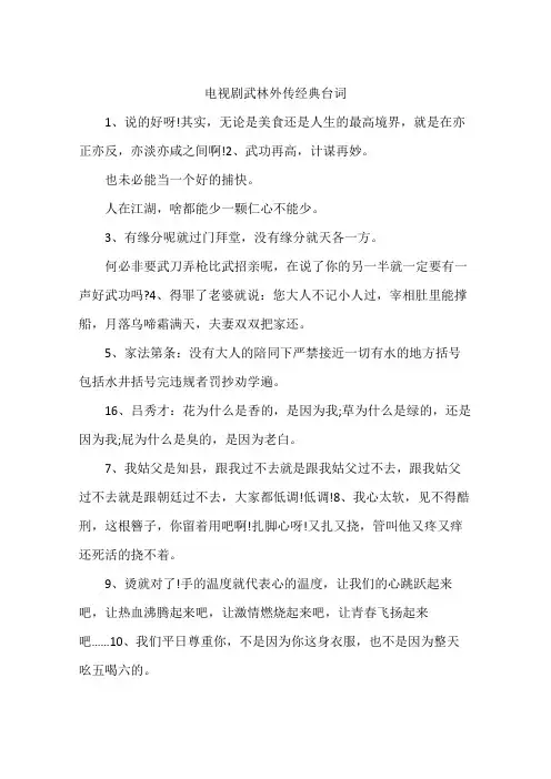 电视剧武林外传经典台词