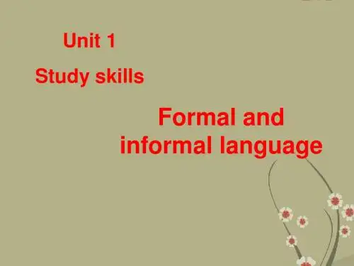 九年级英语全册《Unit 1 Formal and informal language Period 8 Study skills》课件 人教新目标版
