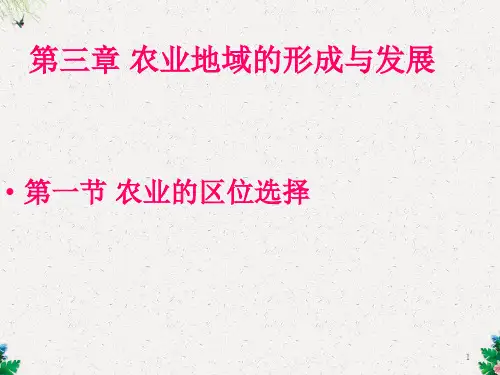 人教版地理课件必修二 第三章 农业地域的形成与发展 第一节 农业的区位选择 (共37张PPT)
