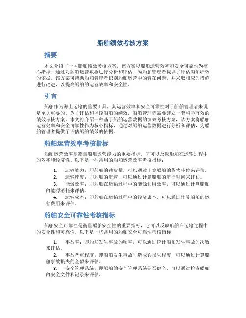 船舶绩效考核方案