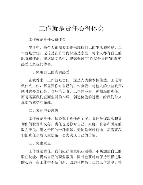 工作就是责任心得体会 (2)