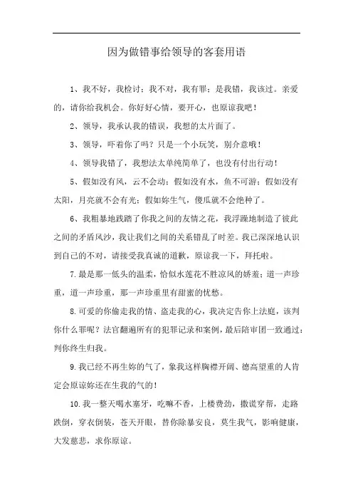 因为做错事给领导的客套用语