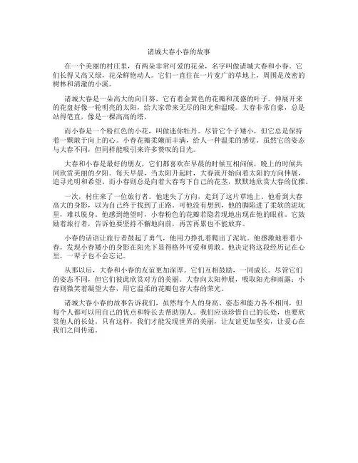 诸城大春小春的故事