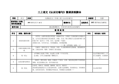 三下《认识比喻句》微课脚本