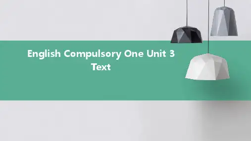 英语必修一Unit3(课文)