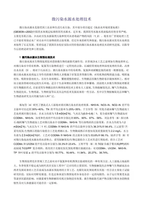 微污染水源水处理技术