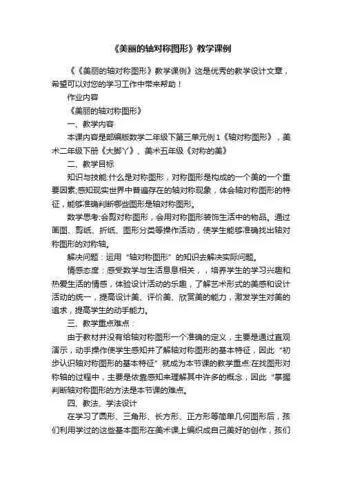 《美丽的轴对称图形》教学课例