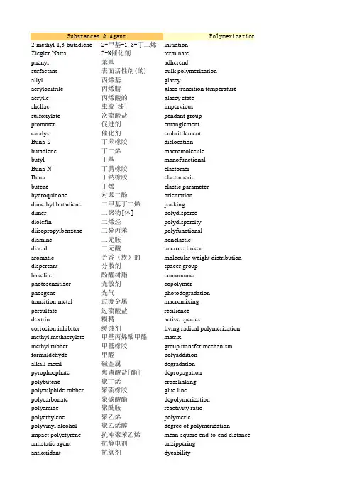 高分子材料工程专业英语(500词)