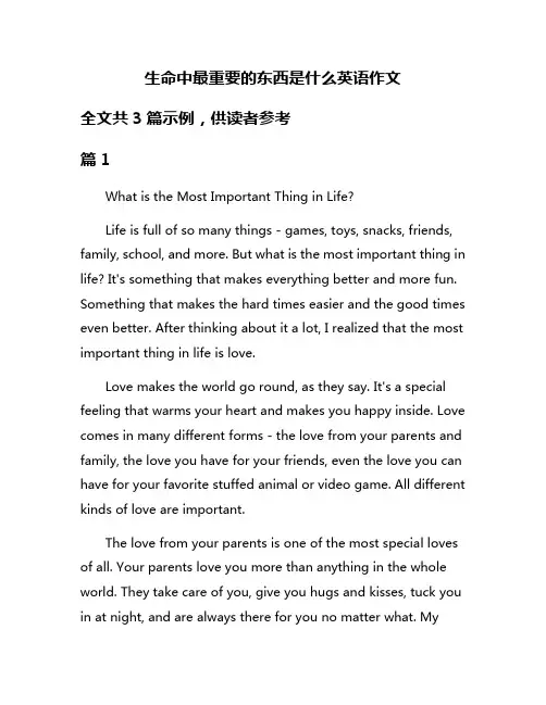 生命中最重要的东西是什么英语作文