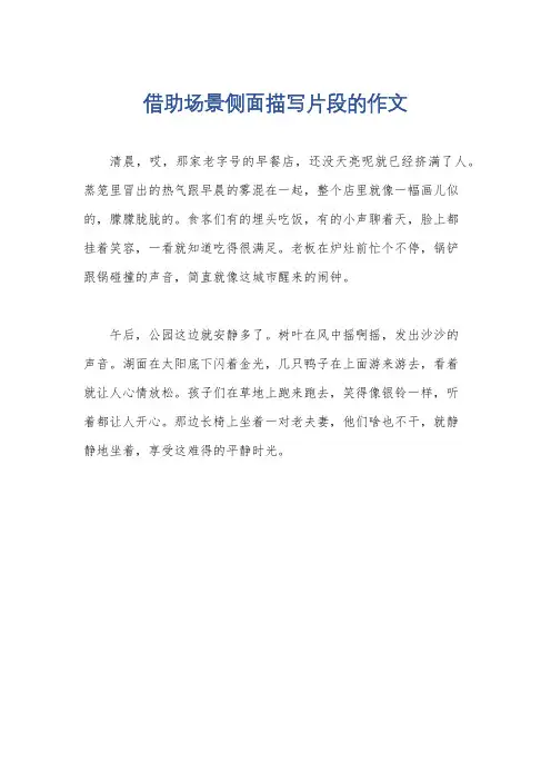 借助场景侧面描写片段的作文