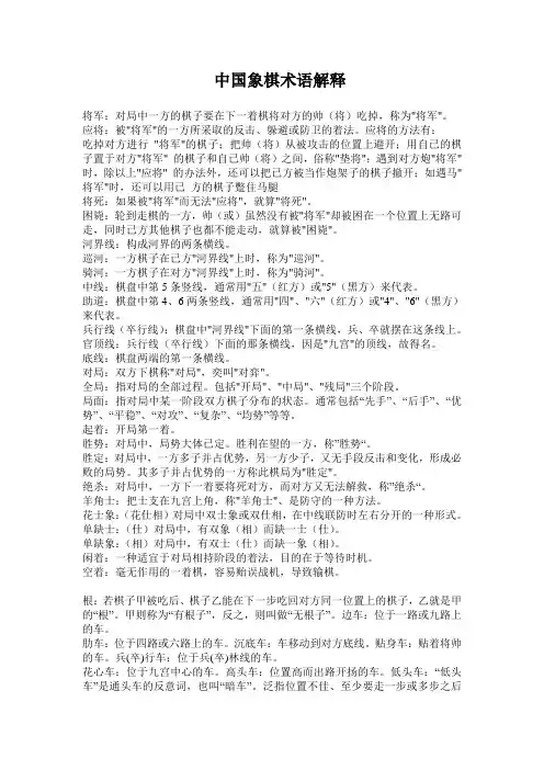象棋术语解释