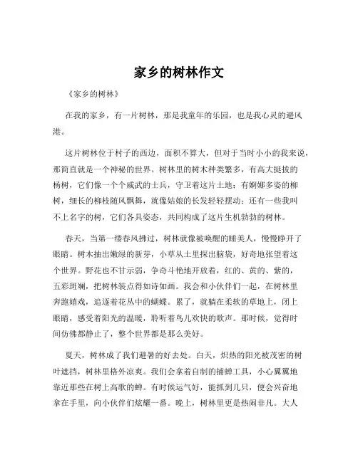 家乡的树林作文