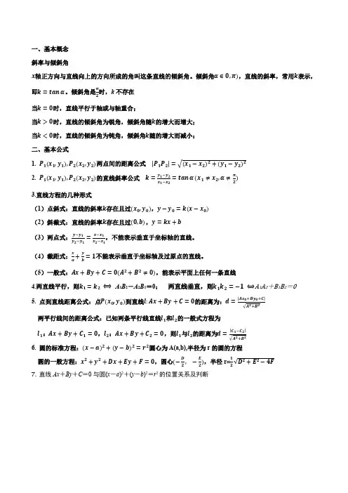 直线与圆知识点