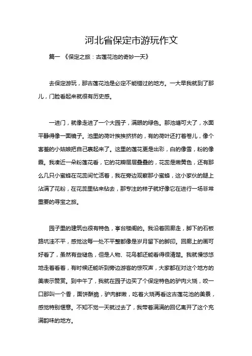 河北省保定市游玩作文