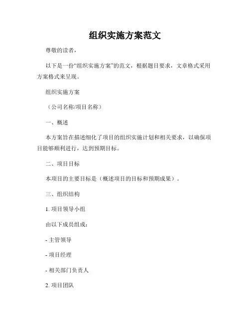 组织实施方案范文