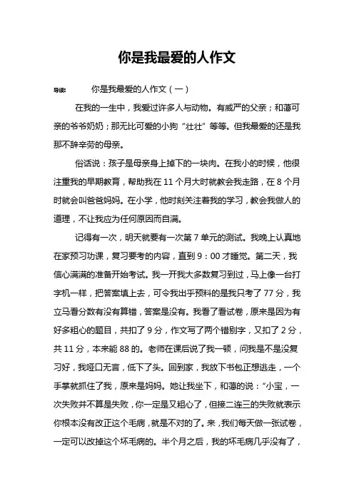你是我最爱的人作文