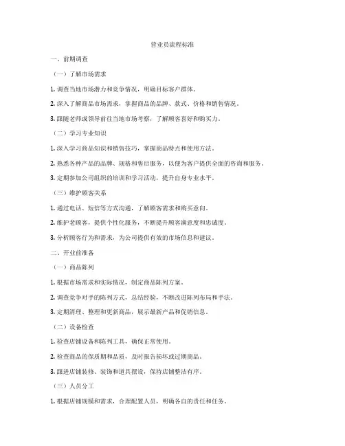 营业员流程标准