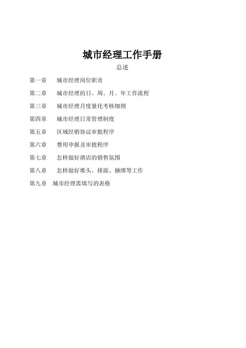 城市经理工作手册(46页)