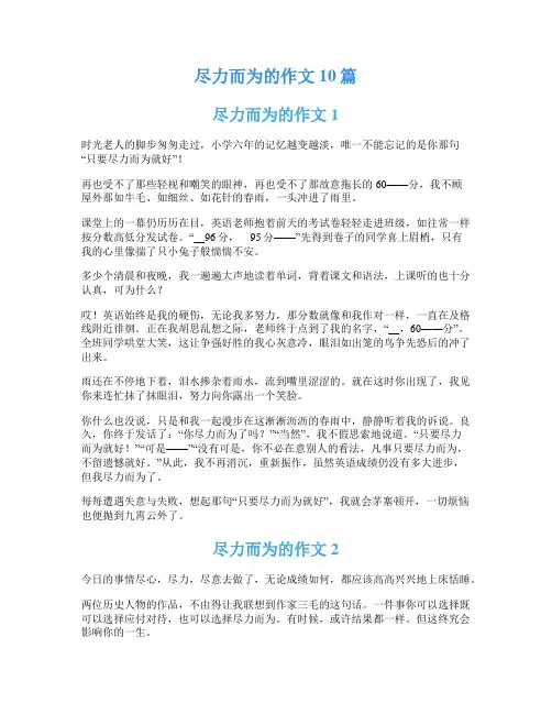 尽力而为的作文10篇