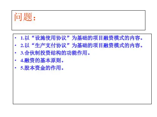 项目融资-_项目资金结构ppt课件