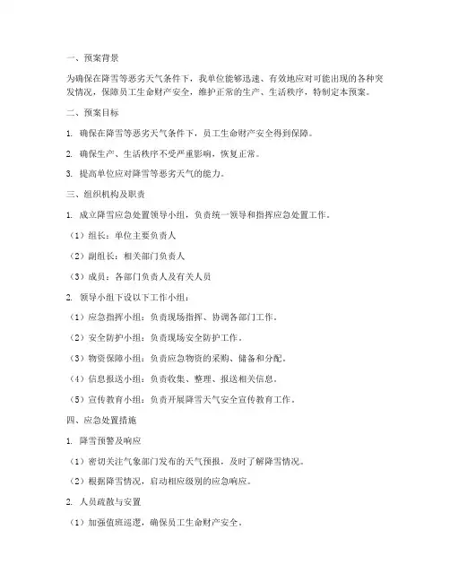 降雪应急处置预案