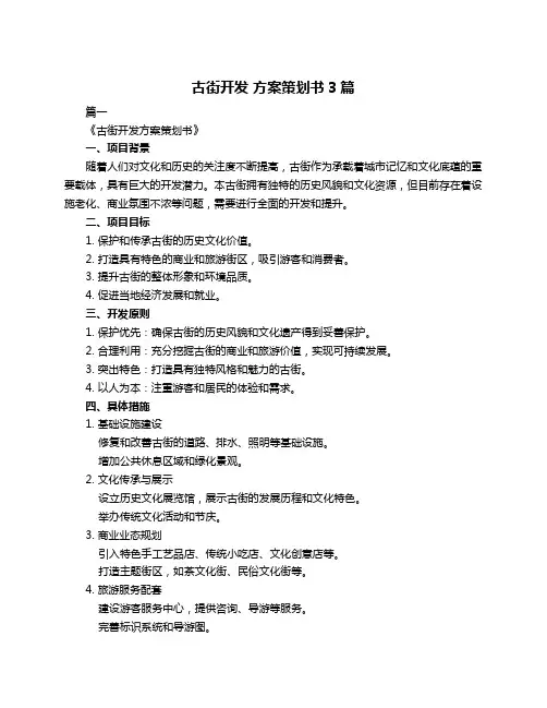 古街开发 方案策划书3篇