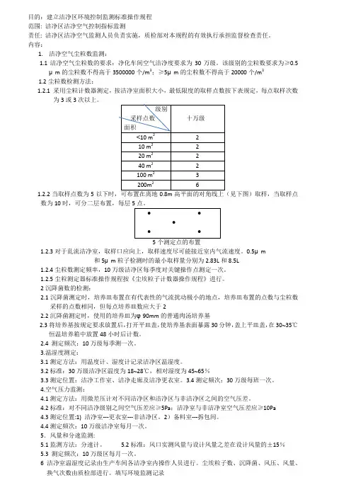 洁净区环境控制检测规程