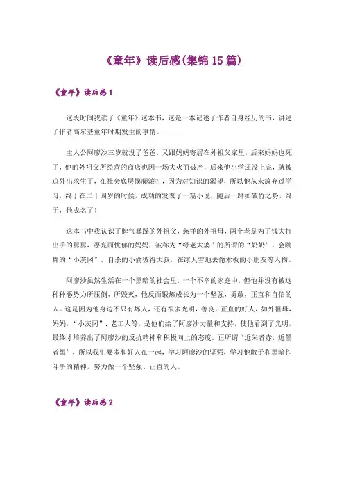 《童年》读后感(集锦15篇)_1