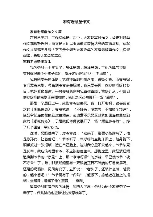 家有老顽童作文