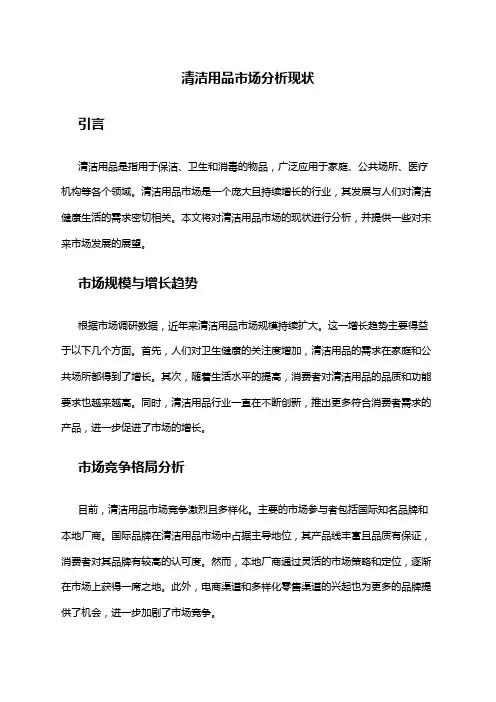 2024年清洁用品市场分析现状